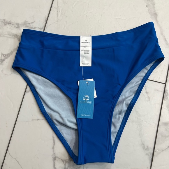 Cupshe Blue High-Cut Bikini Bottom Swimwear - Picture 1 of 5